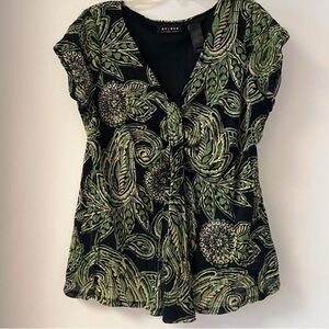 Black and Green Patterned Top